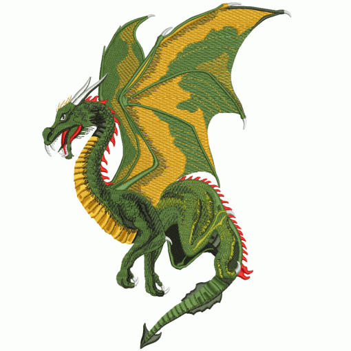 ft001 Embroidery Digitized Dragon